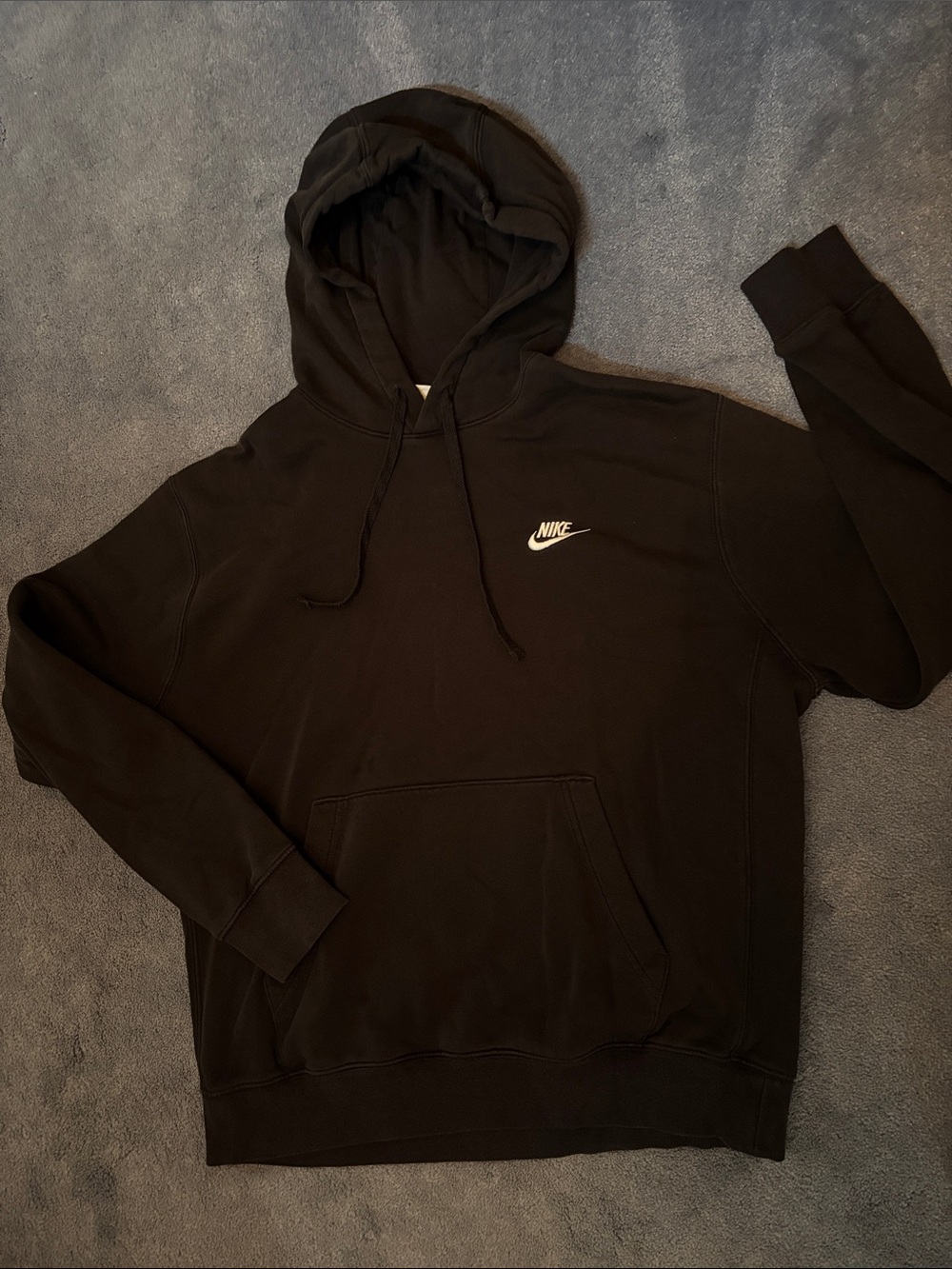 Nike Black Men's Hoodie with White Swoosh
